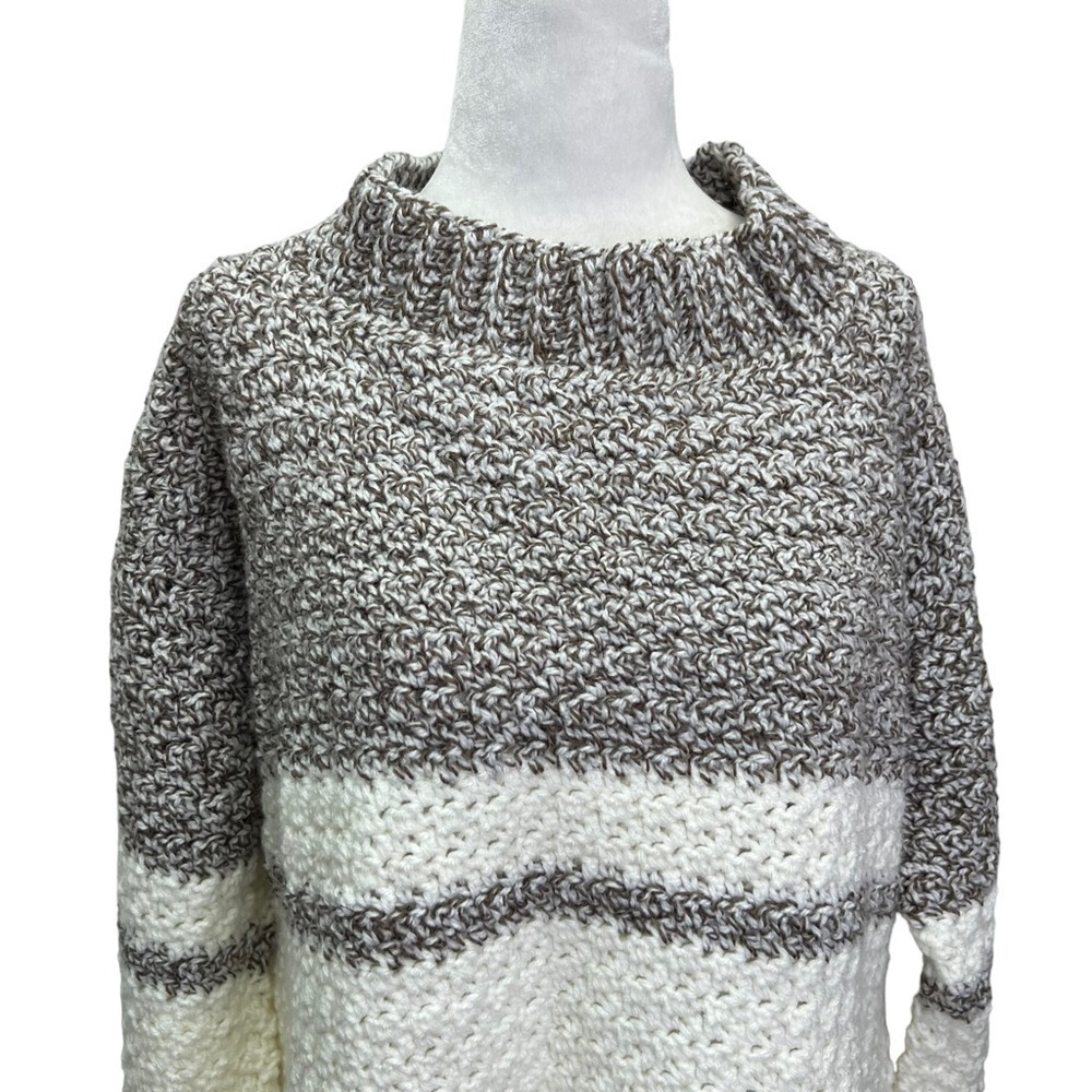 Handmade Handknit Medium Weight Pullover Acrylic Sweater L/XL - Picture 4 of 9